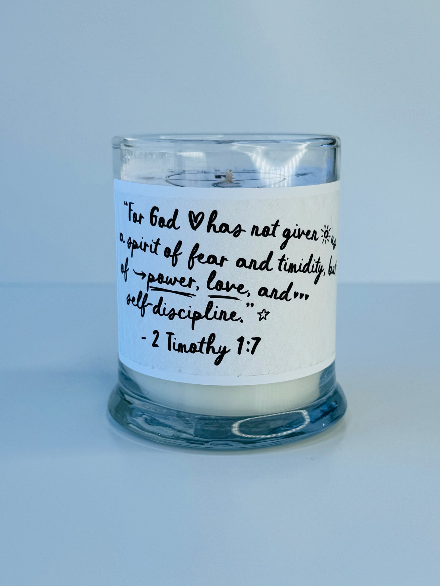 Bible Verse Candle - 2 Timothy 1:7