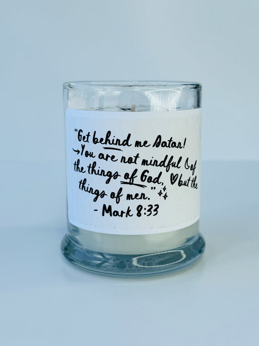 Bible Verse Candle - Mark 8:33