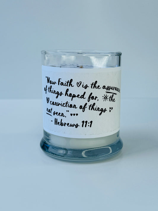 Bible Verse Candle - Hebrews 11:1