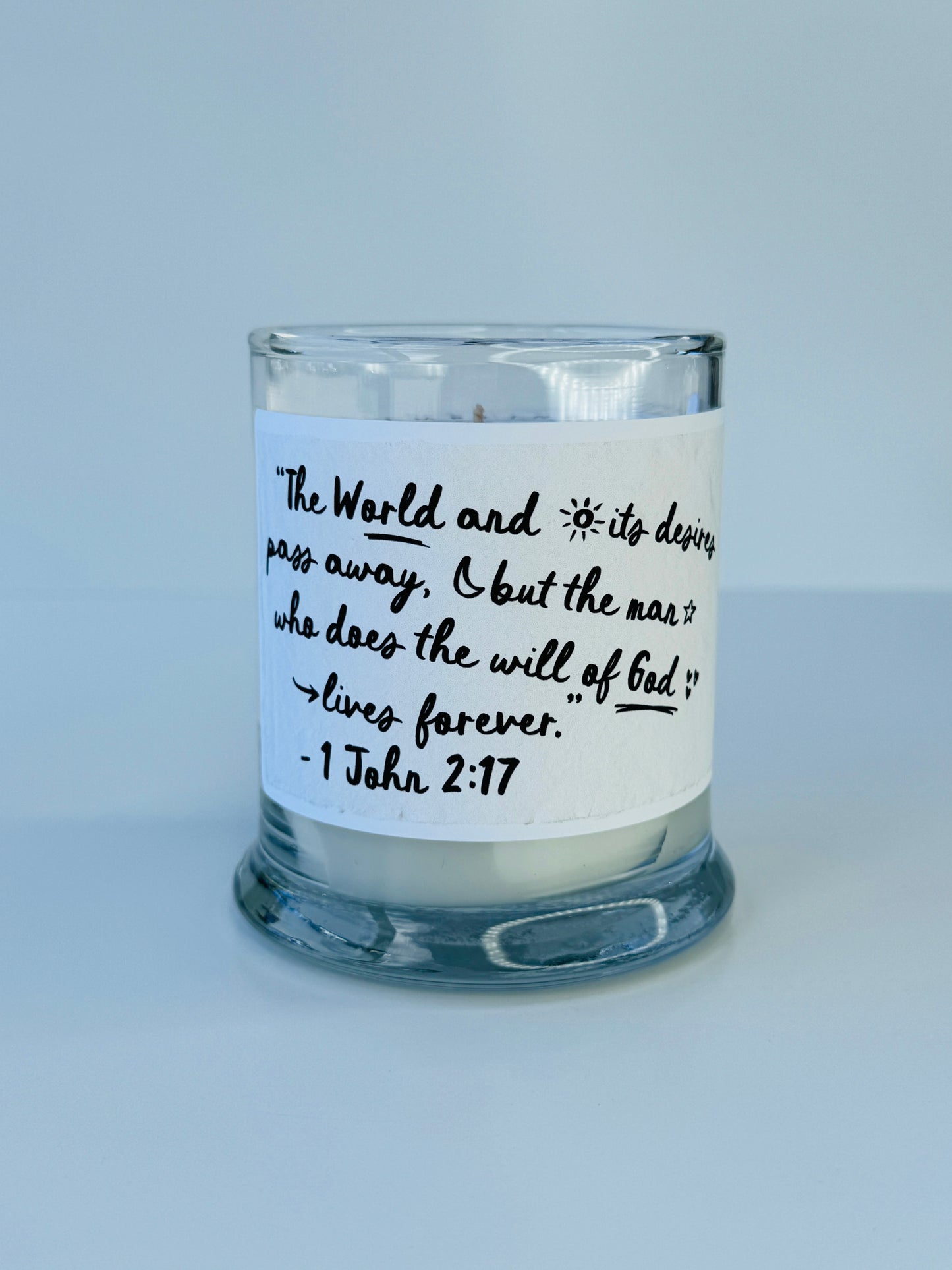 Bible Verse Candle - 1 John 2:17