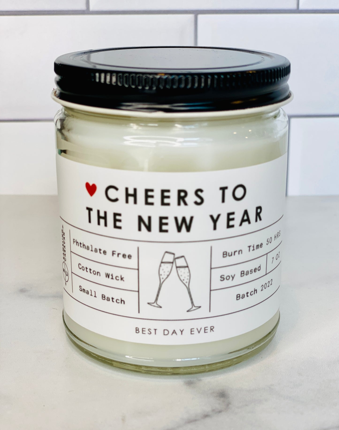 Cheers To The New Year Candle
