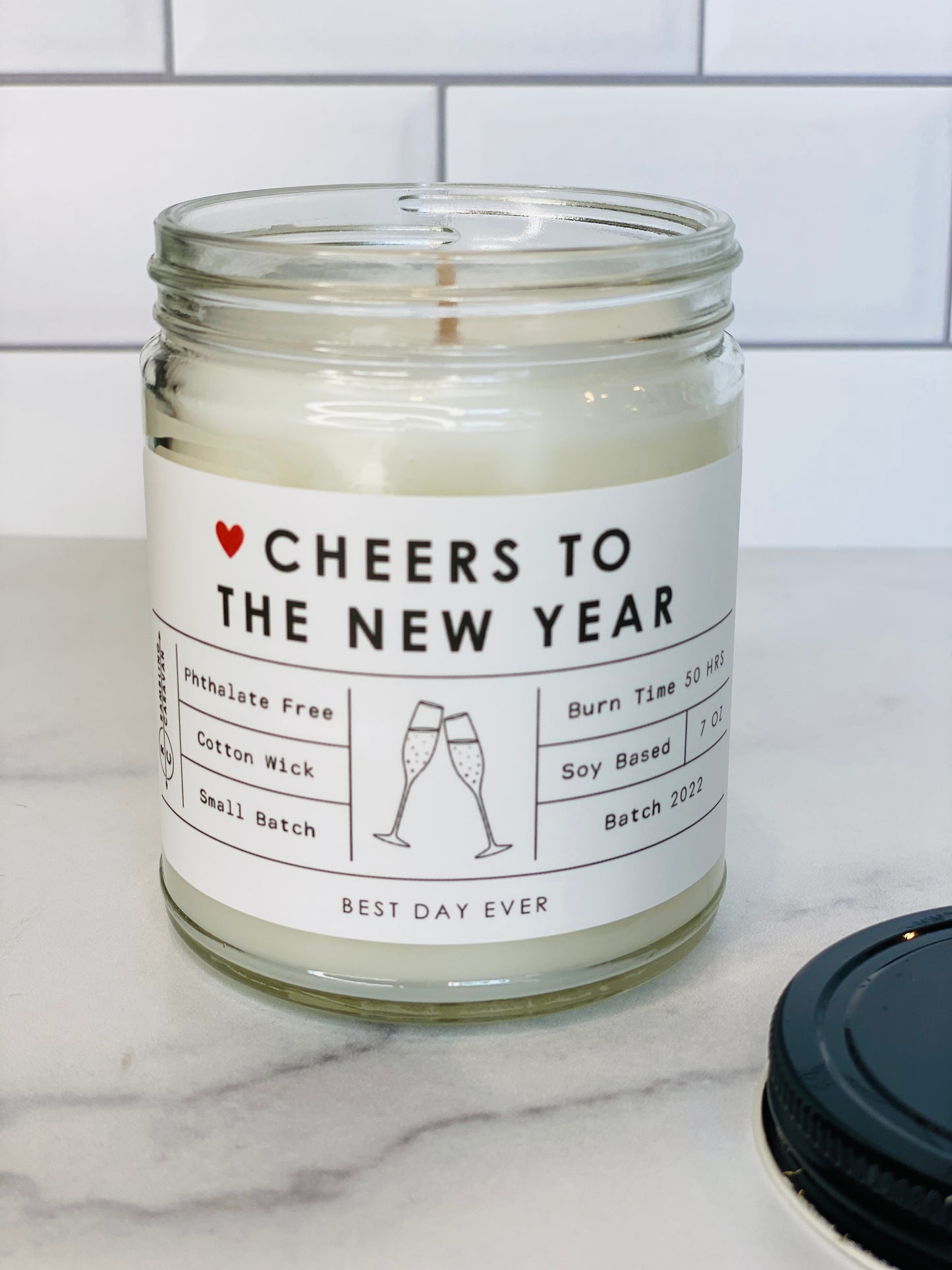 Cheers To The New Year Candle