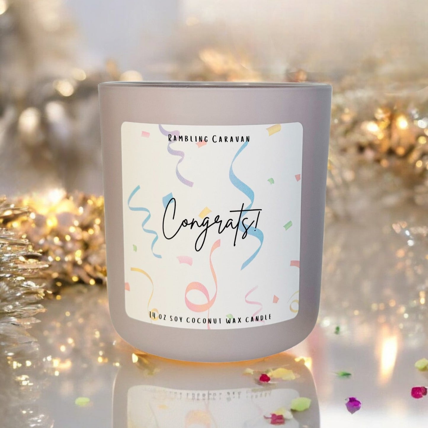 Congrats! Candle | 14 oz Soy Coconut Wax | Hand Poured | Small Batch