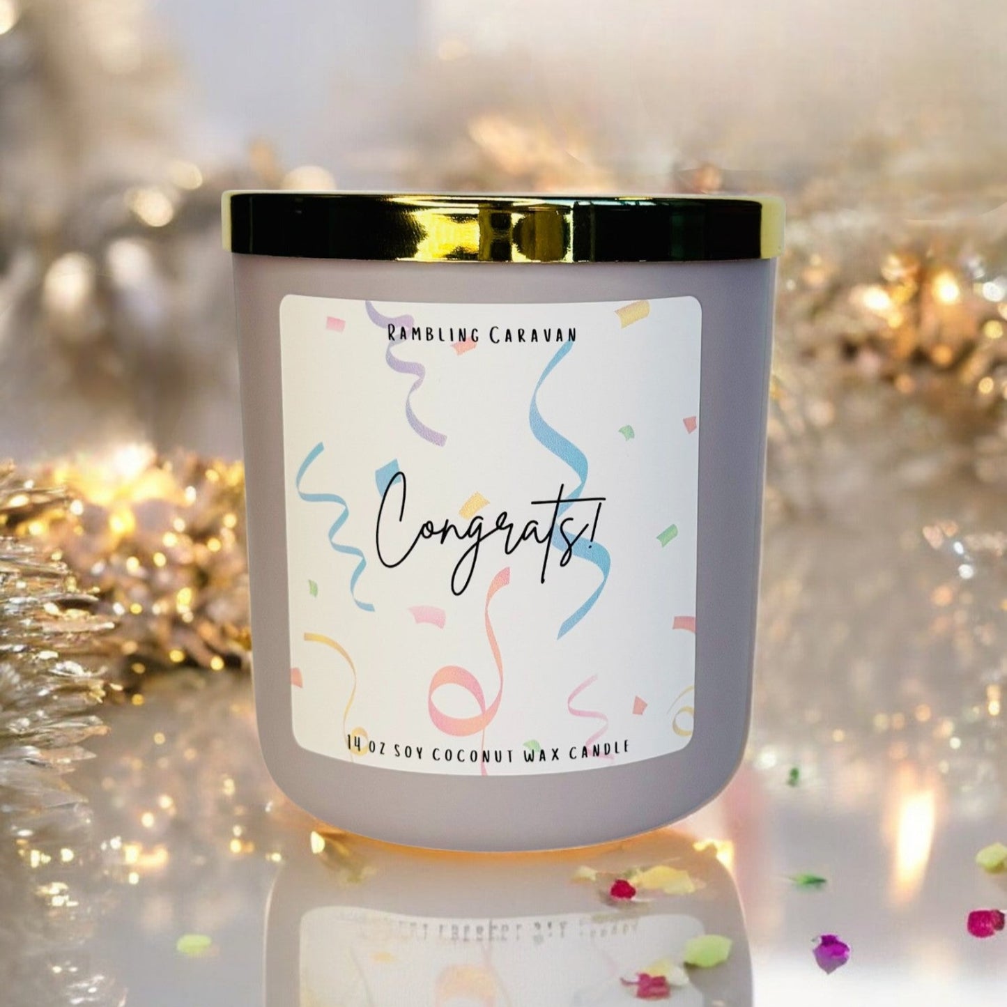 Congrats! Candle | 14 oz Soy Coconut Wax | Hand Poured | Small Batch