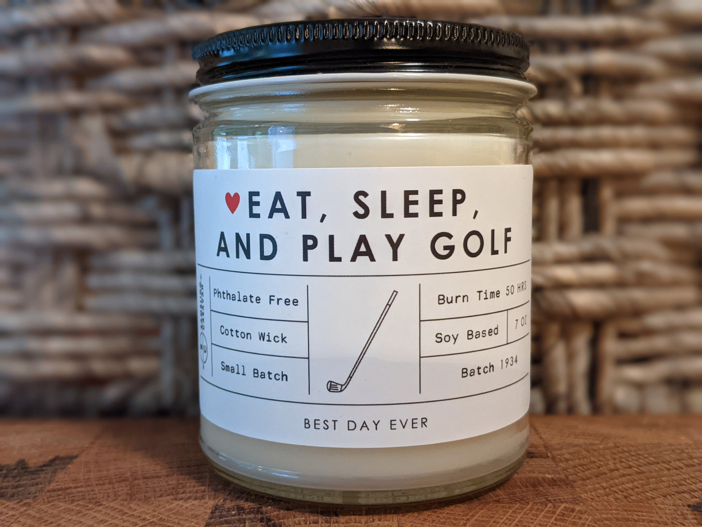 Eat, Sleep, and Play Golf Candle