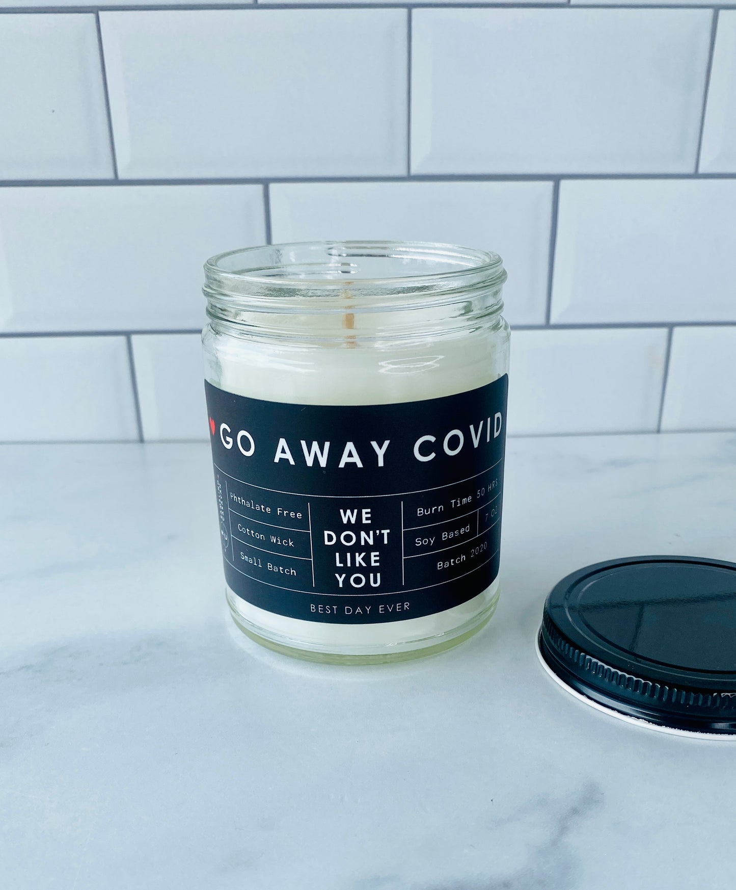 Go Away Covid Candle