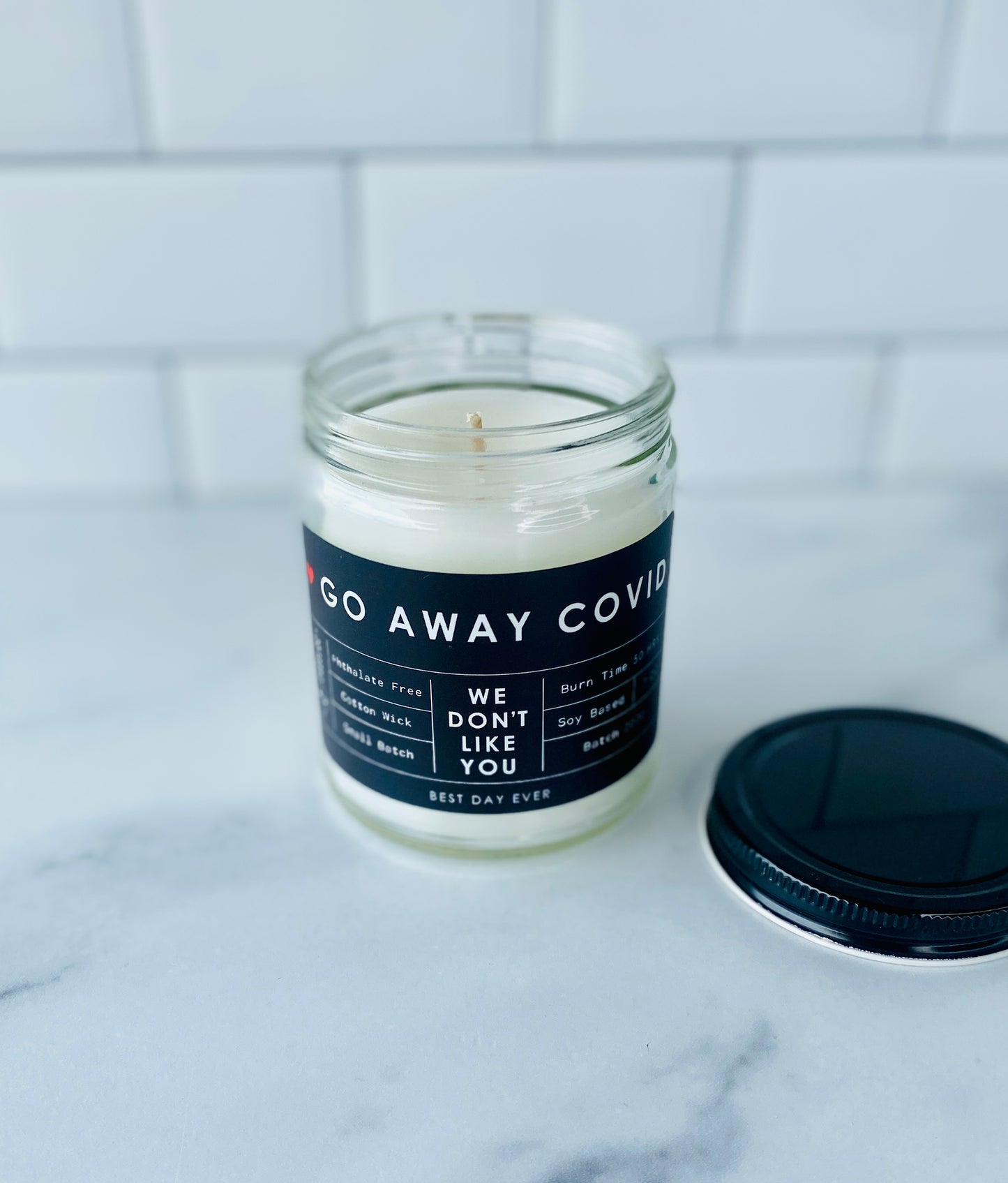 Go Away Covid Candle