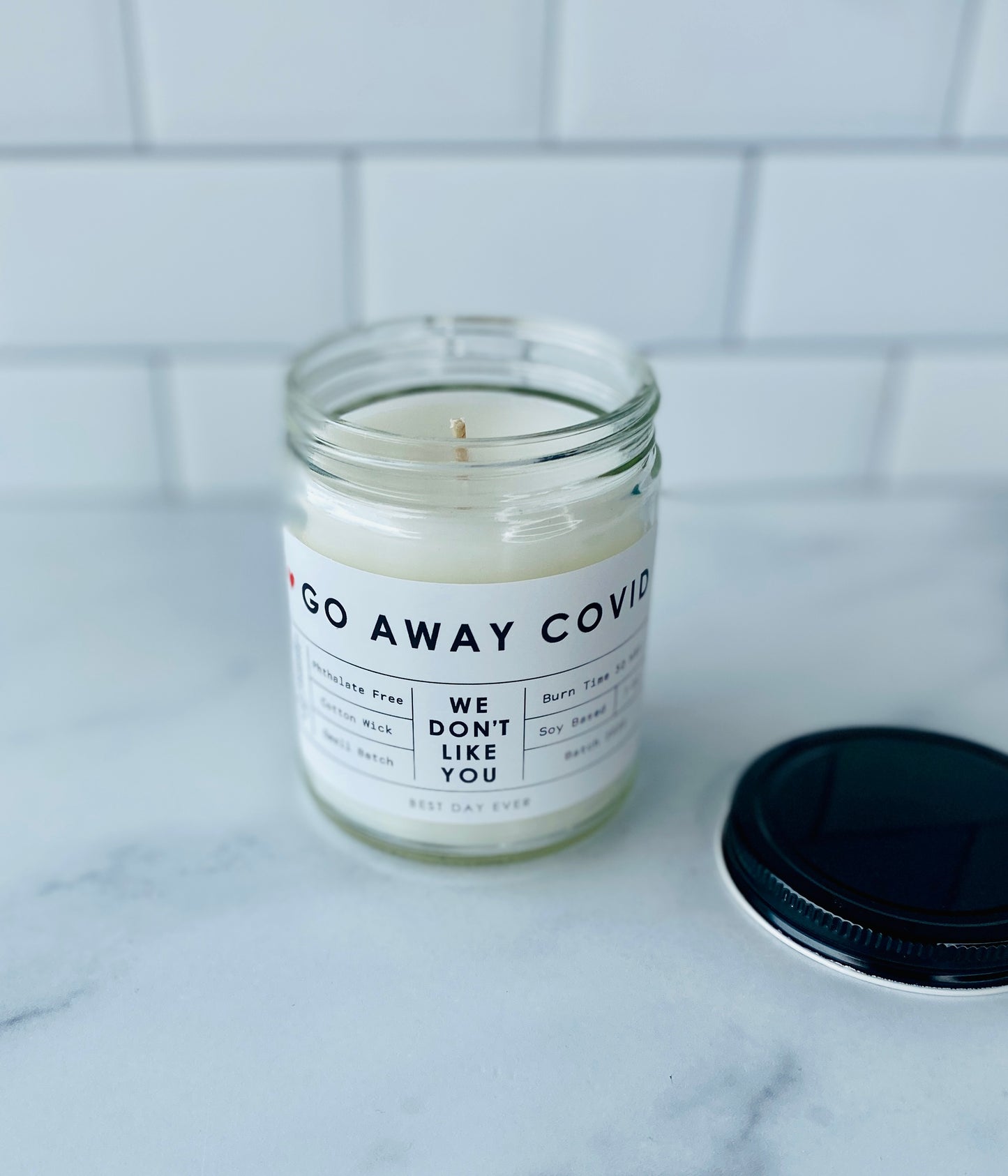 Go Away Covid Candle