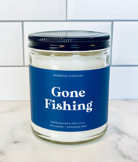 Gone Fishing Candle