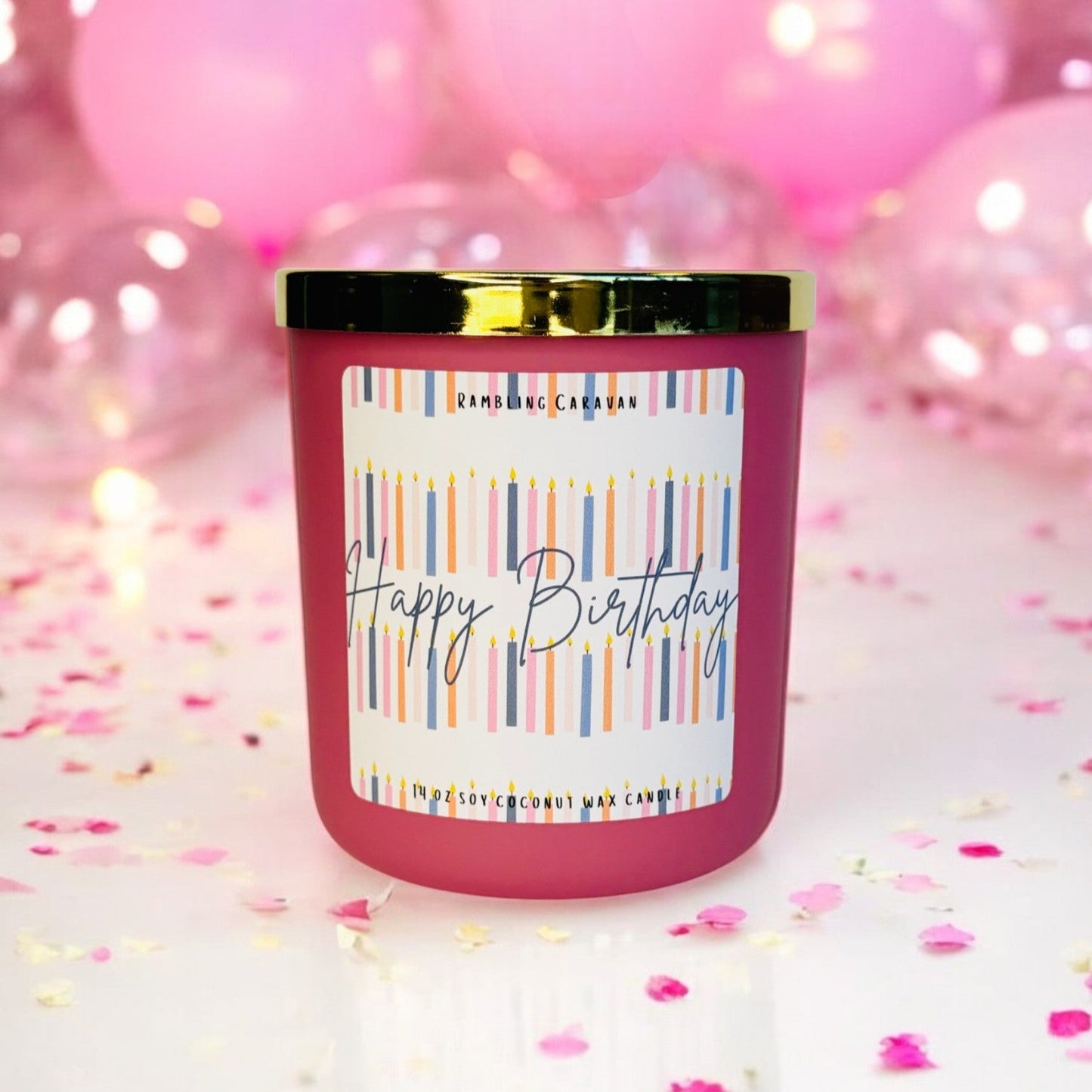 Happy Birthday Candle | 14 oz Soy Coconut Wax | Hand Poured | Small Batch