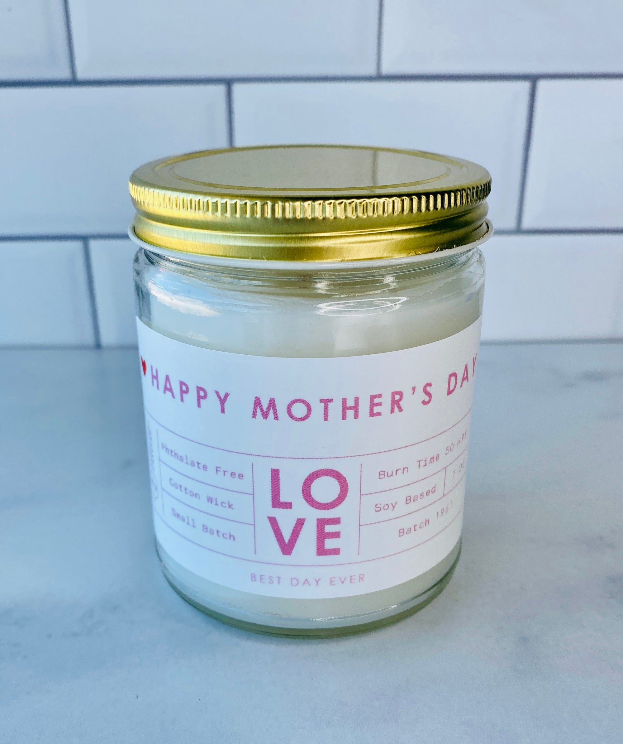 Happy Mother's Day Candle