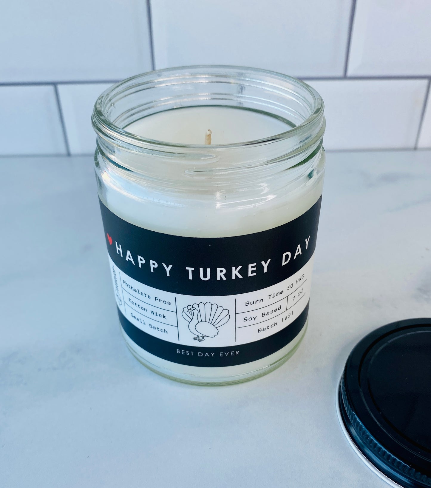 Happy Turkey Day Candle