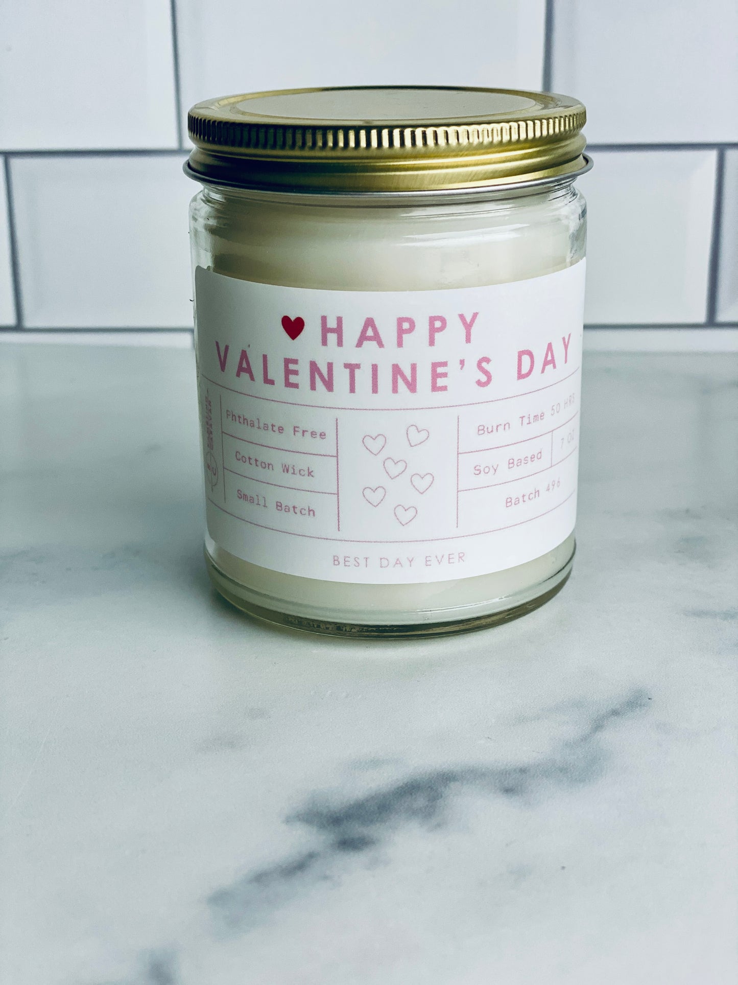 Happy Valentine's Day Candle