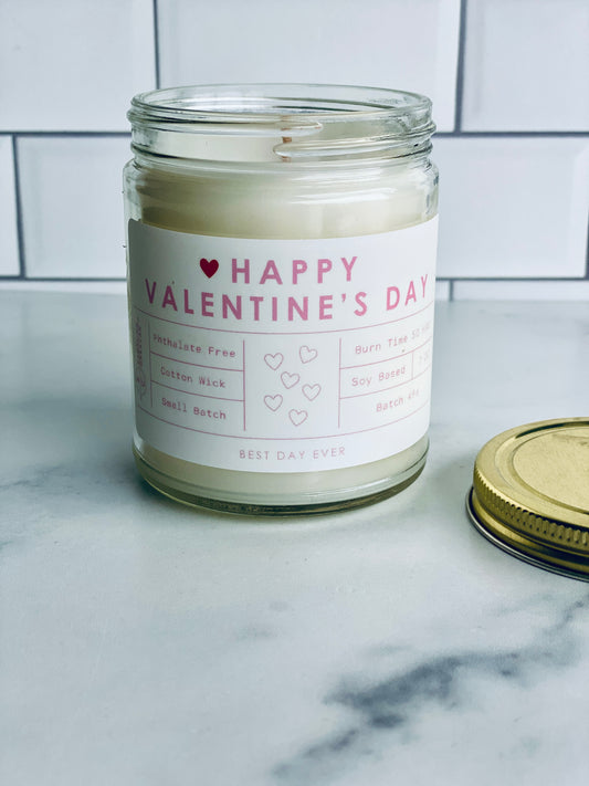 Happy Valentine's Day Candle
