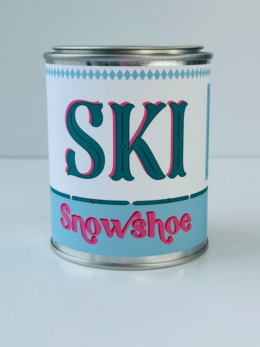 Ski Snowshoe - Paint Tin Candle