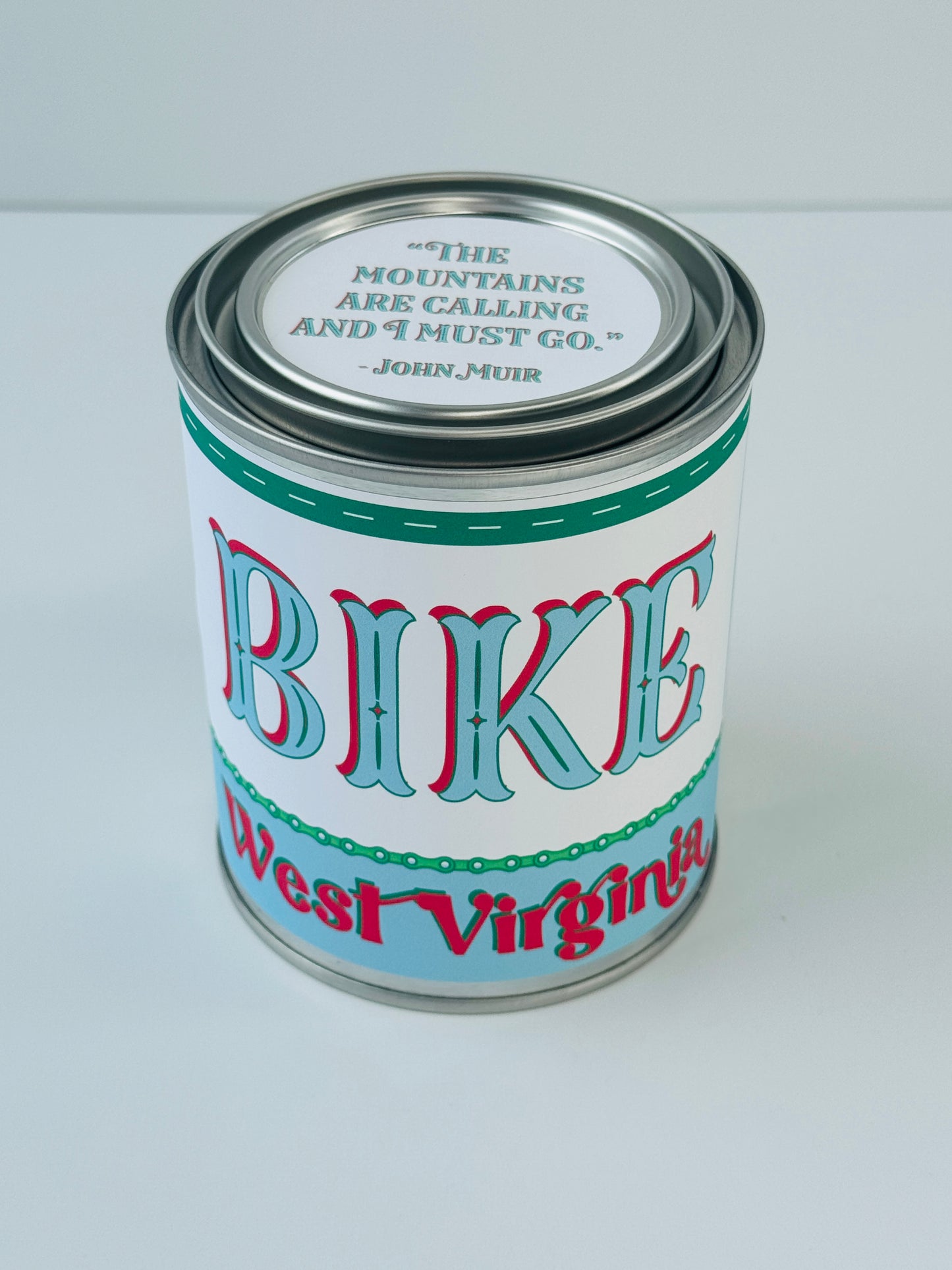 Bike West Virginia - Paint Tin Candle