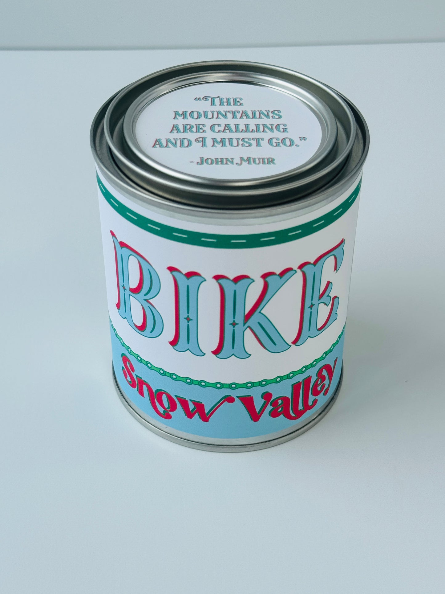 Bike Snow Valley - Paint Tin Candle