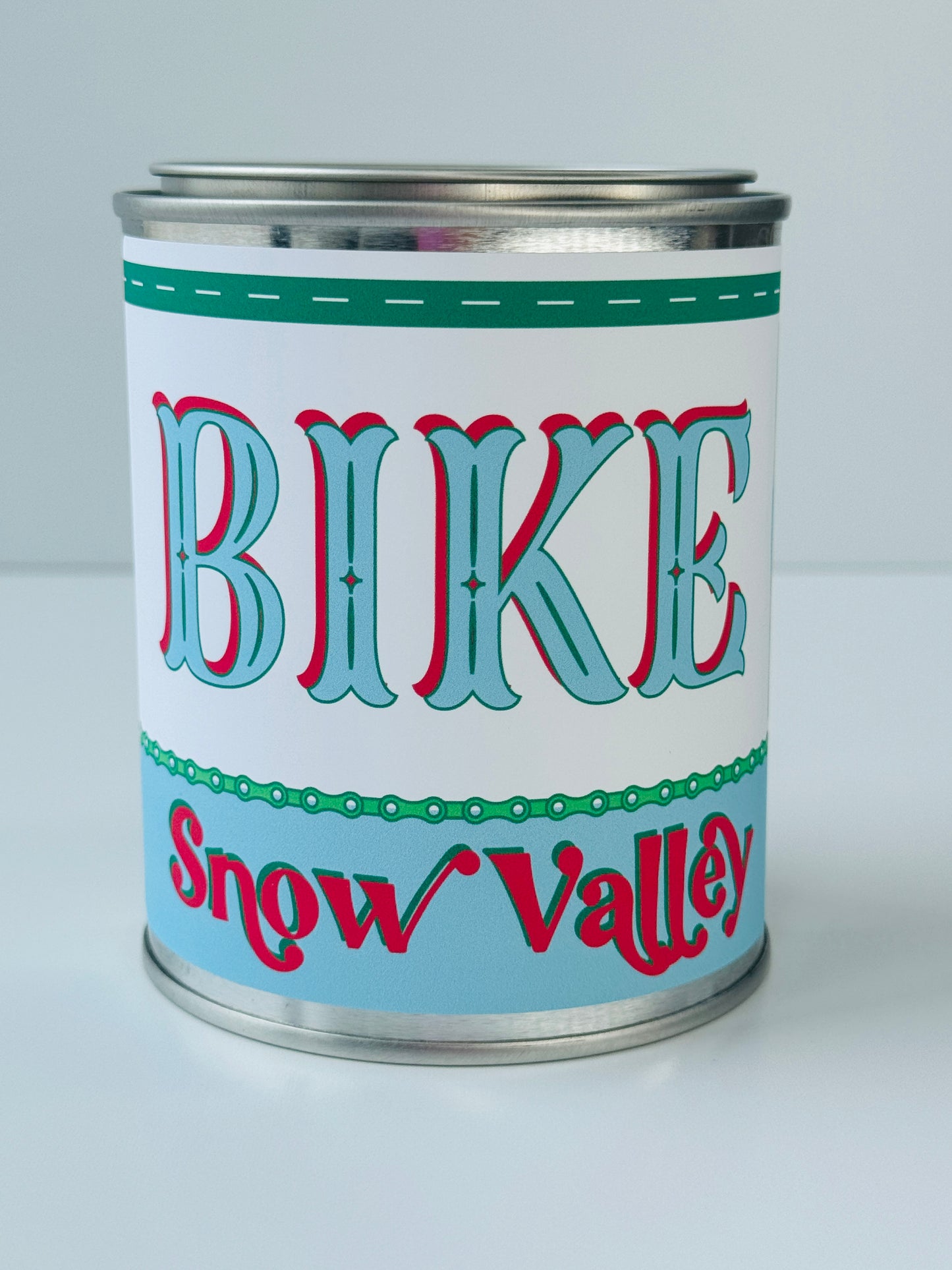 Bike Snow Valley - Paint Tin Candle