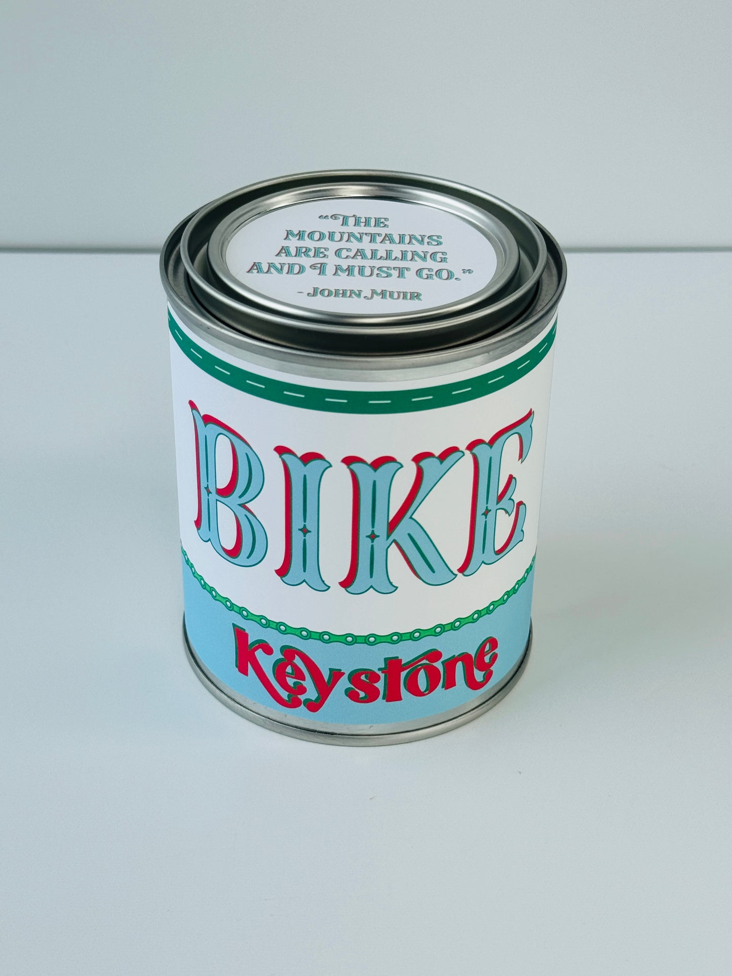 Bike Keystone - Paint Tin Candle