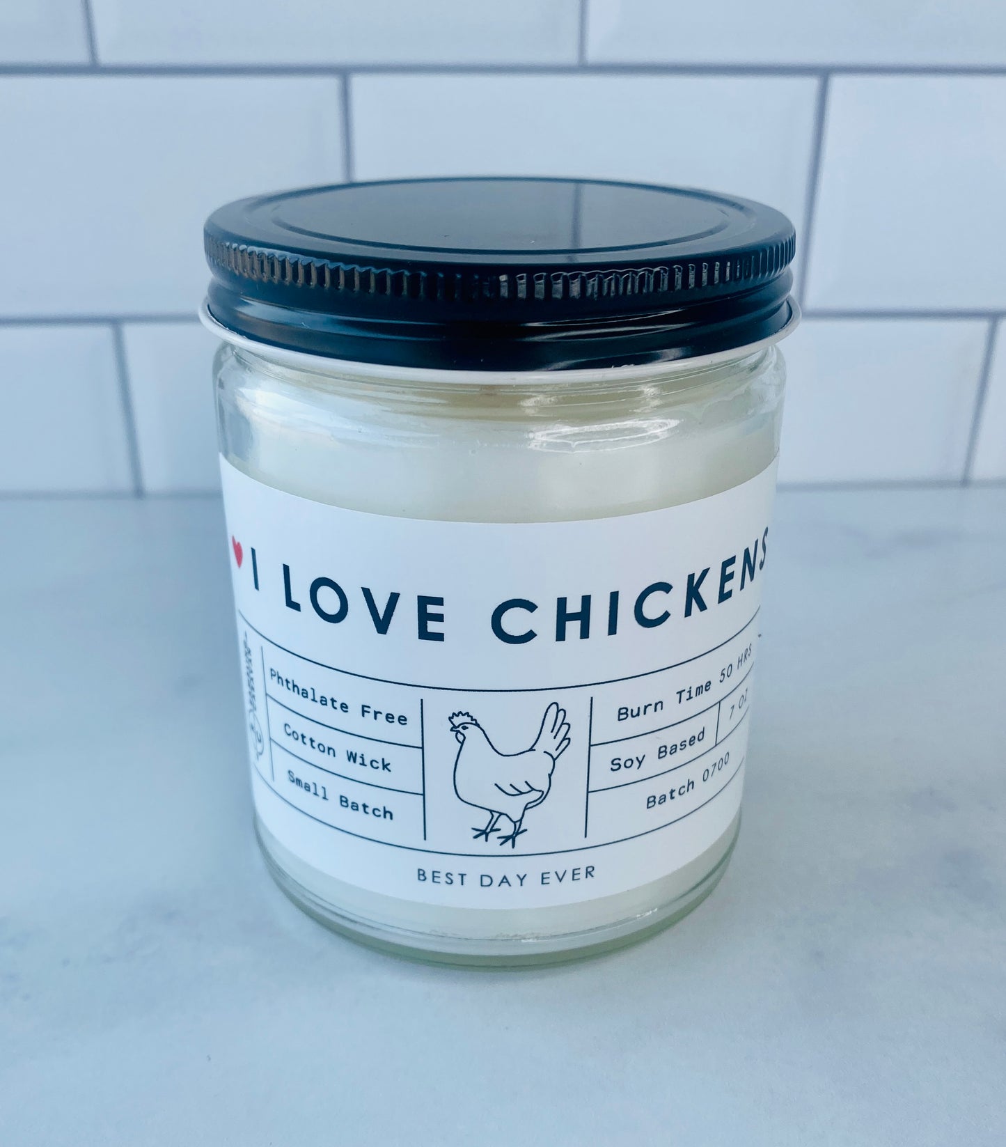 I Love Chickens Candle