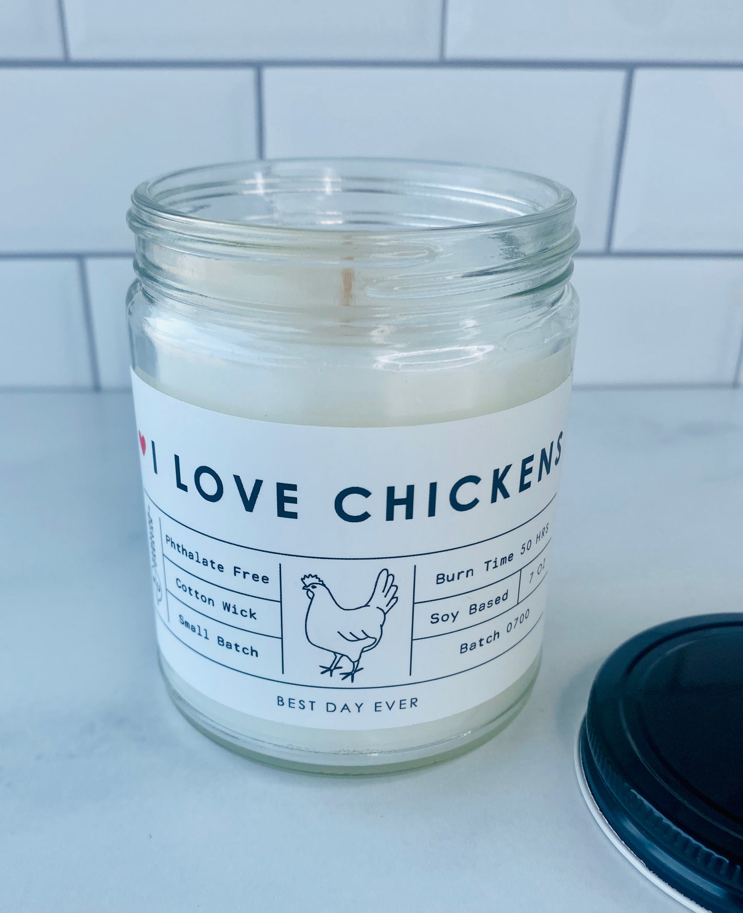 I Love Chickens Candle