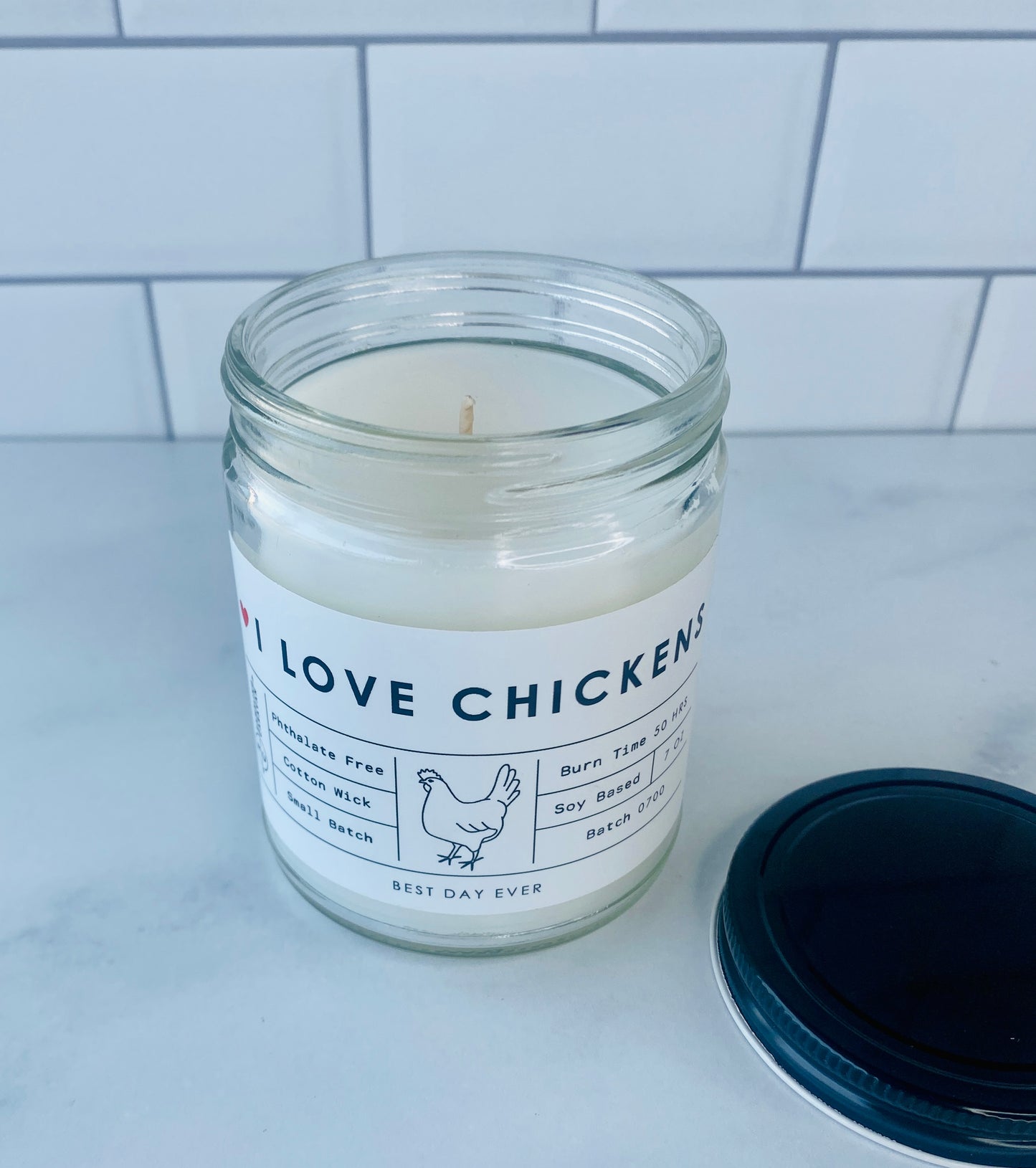 I Love Chickens Candle