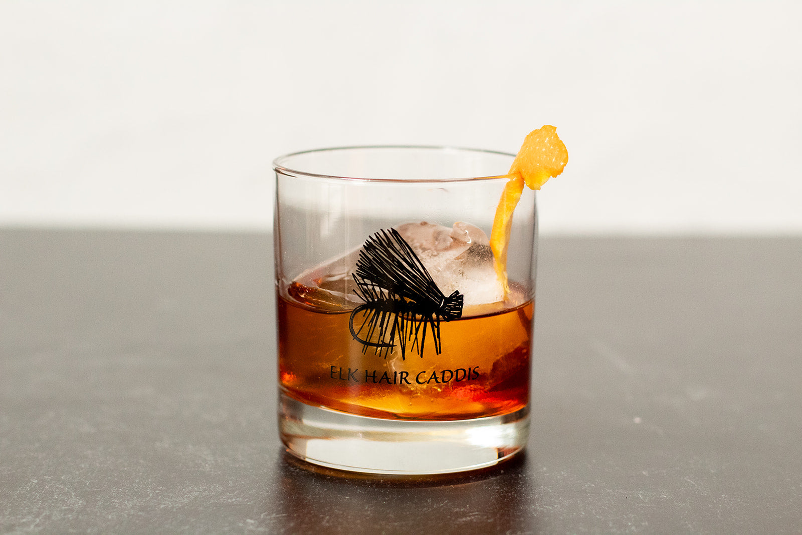 Fishing Whiskey Glass - Elk Hair Caddis