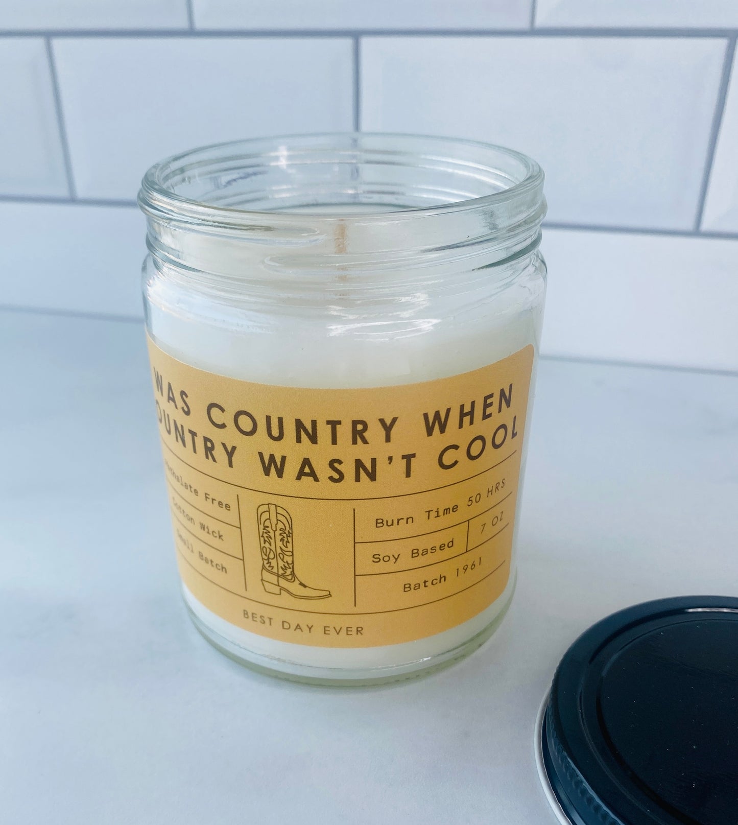 I Was Country When Country Wasn't Cool Candle