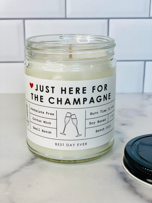 Just Here For The Champagne Candle