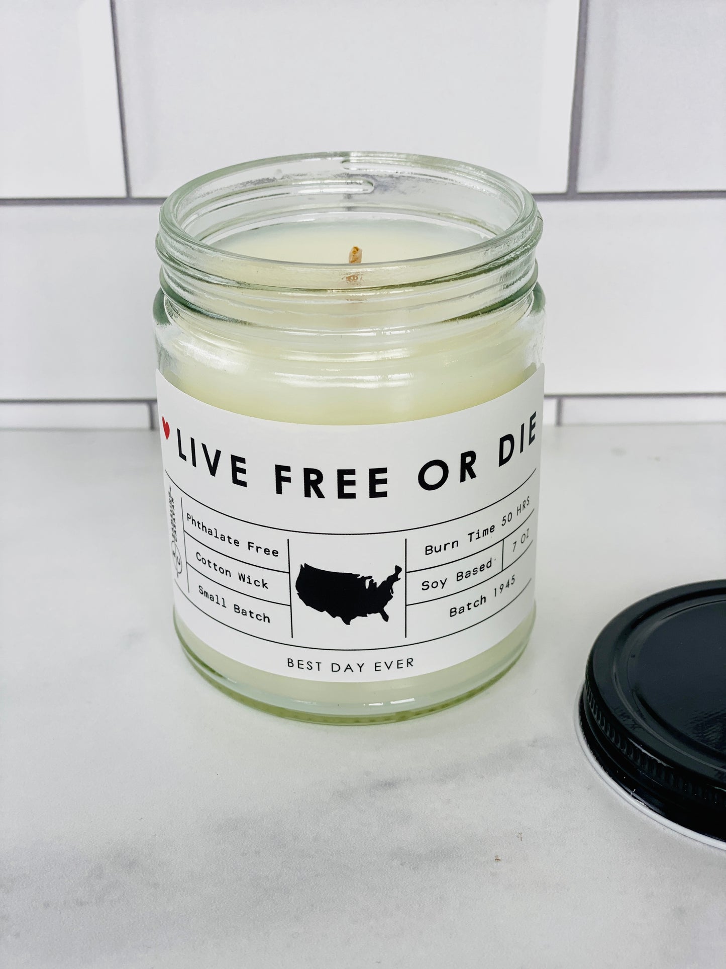 Live Free Or Die Candle