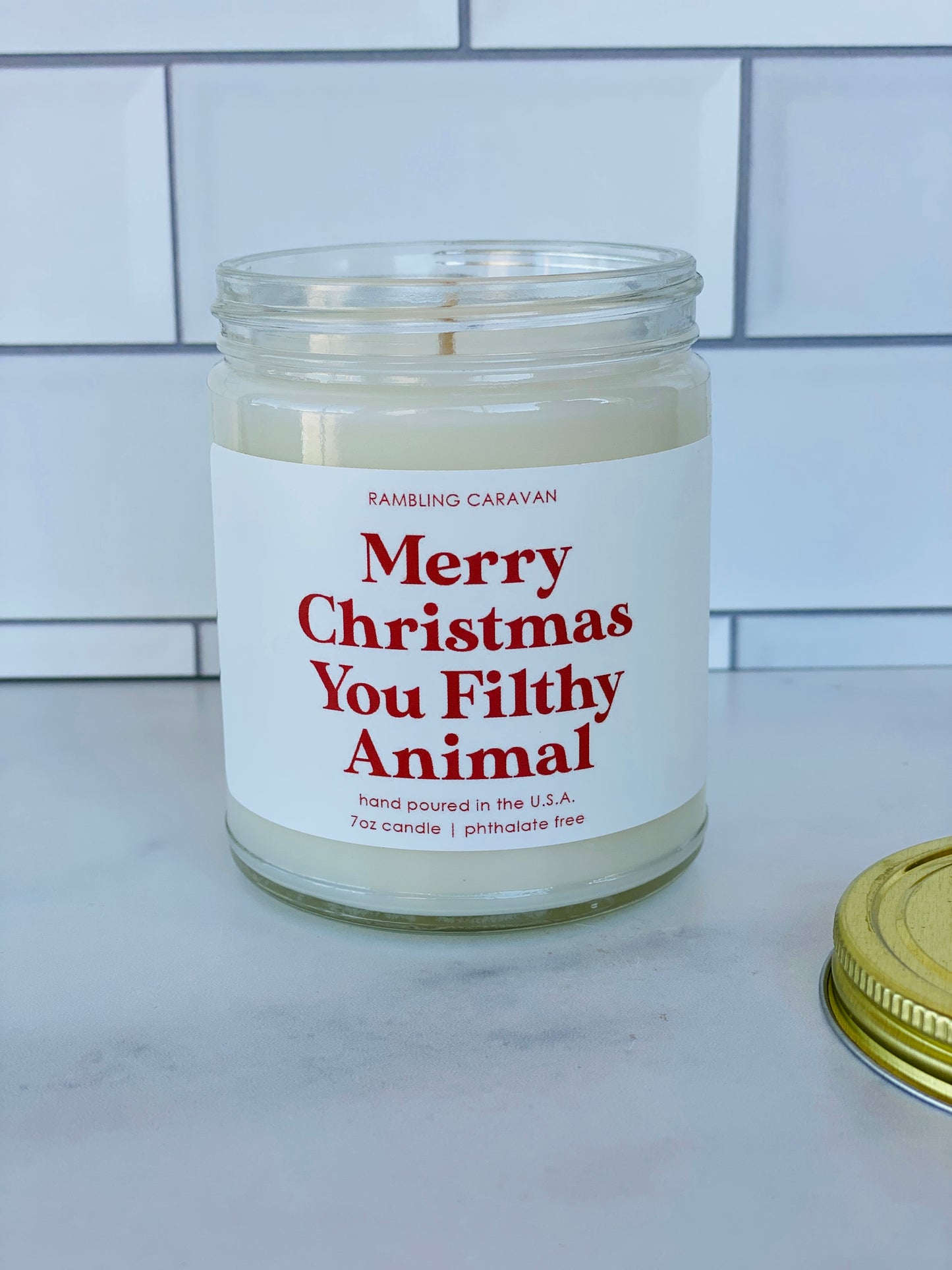 Merry Christmas You Filthy Animal Candle