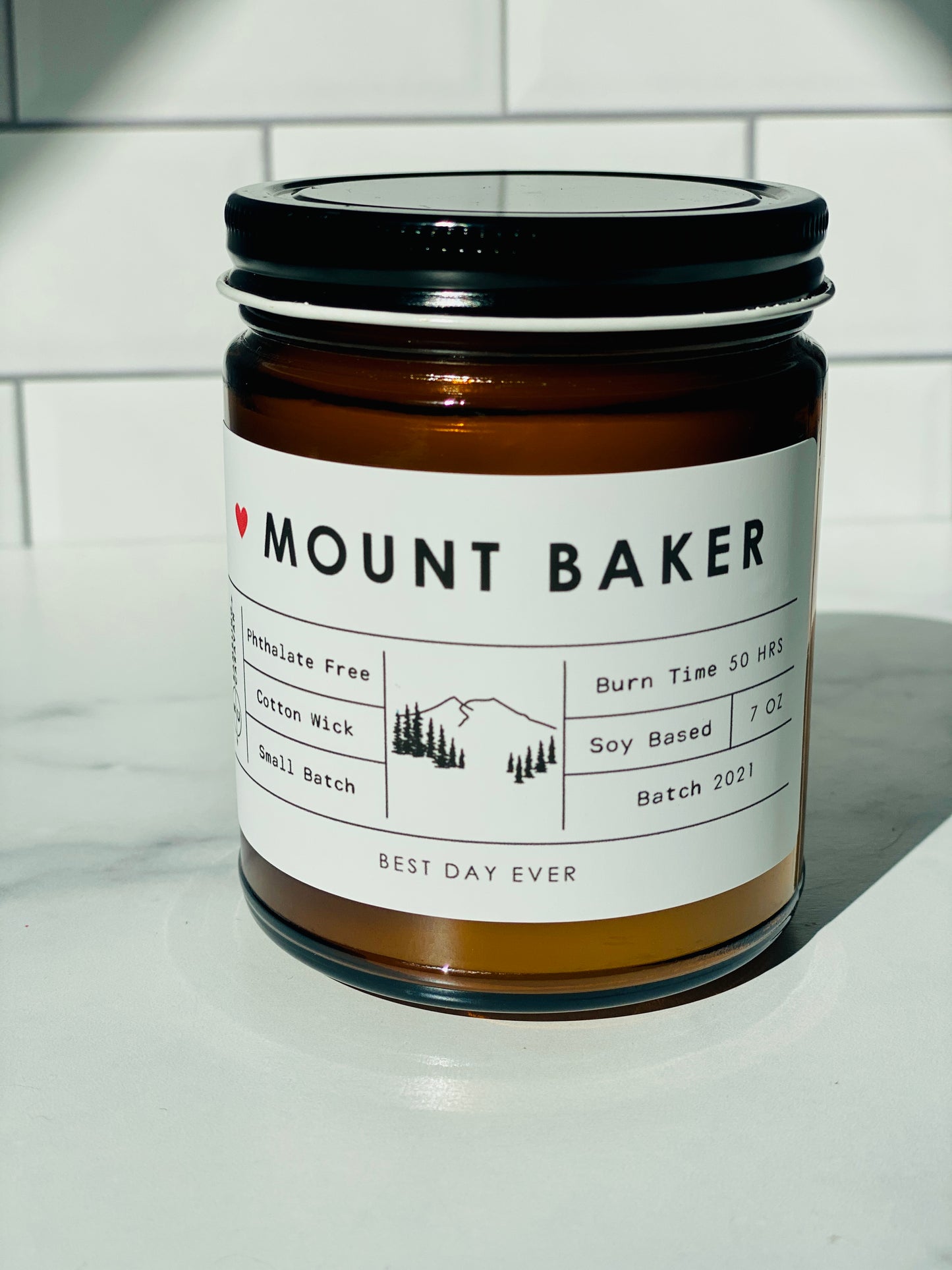 Mount Baker, WA Candle