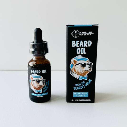 Beard Oil - Sandalwood Vanilla - Calm the BEAR(D) Down