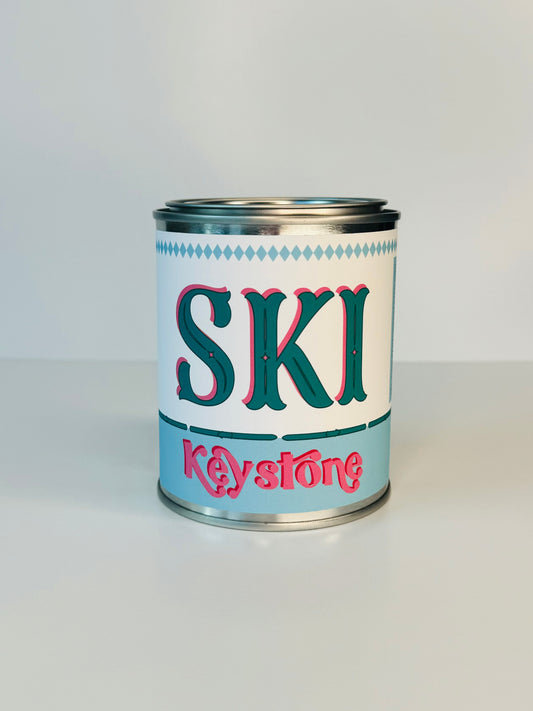 Ski Keystone - Paint Tin Candle