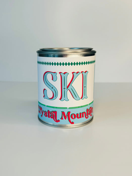 Ski Crystal Mountain - Paint Tin Candle