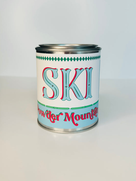 Ski Powder Mountain - Paint Tin Candle