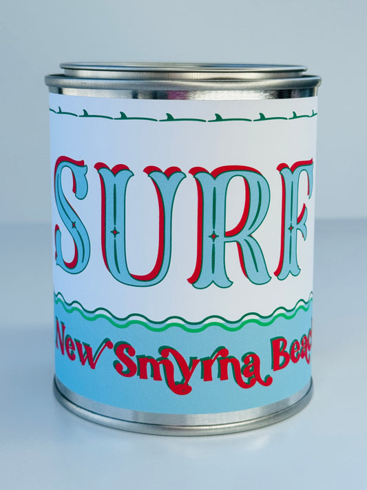 Surf New Smyrna Beach - Paint Tin Candle