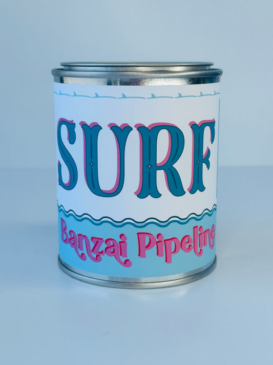 Surf Banzai Pipeline - Paint Tin Candle