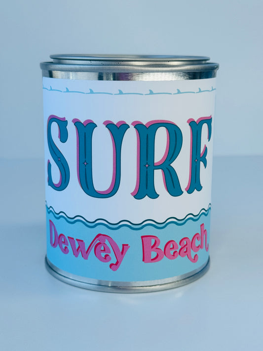 Surf Dewey Beach - Paint Tin Candle