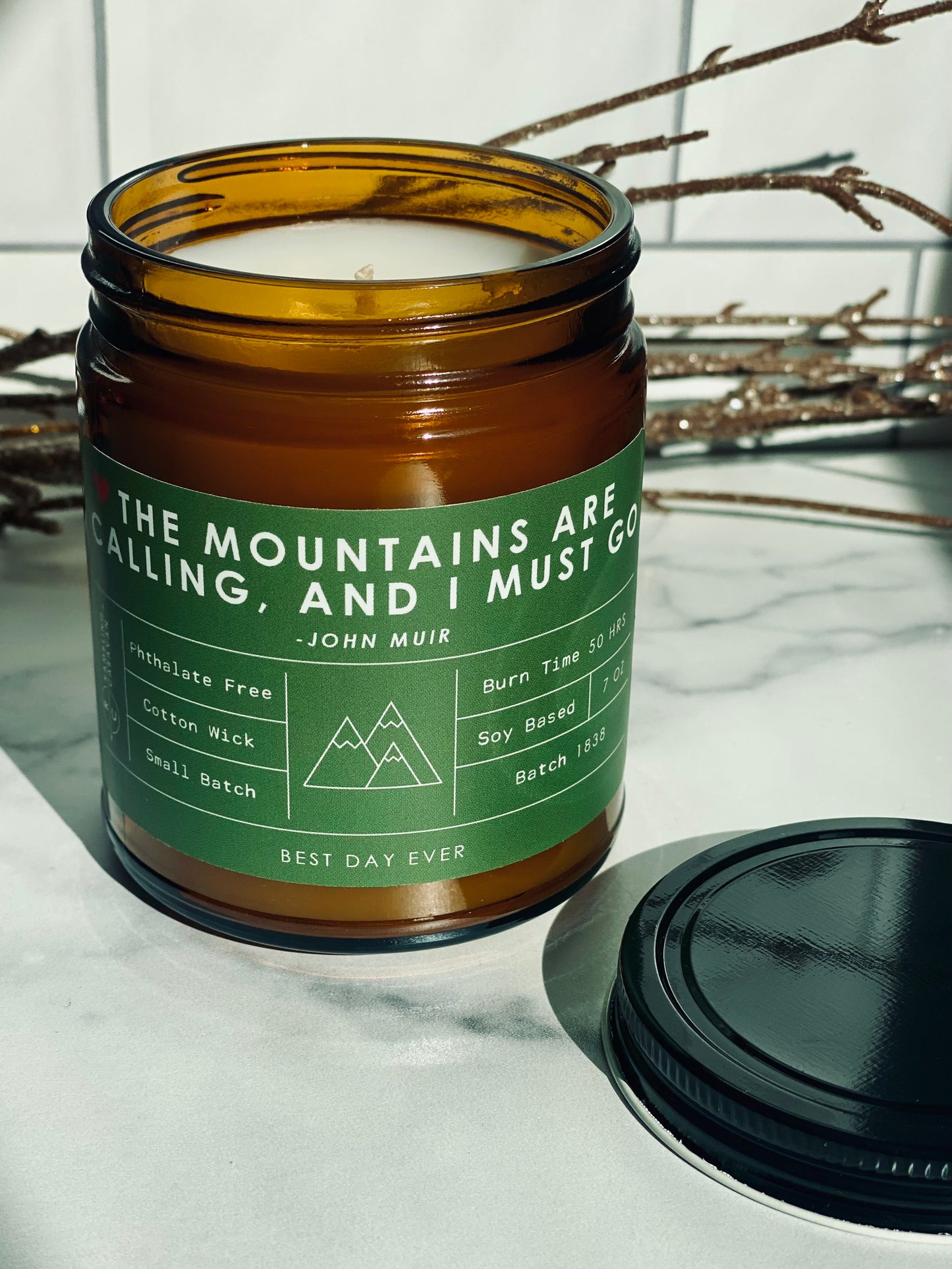 The Mountains Are Calling, And I Must Go (John Muir) Candle