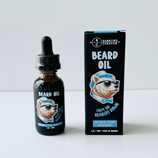 Beard Oil - Vetiver Cedar Bergamot - Calm the BEAR(D) Down