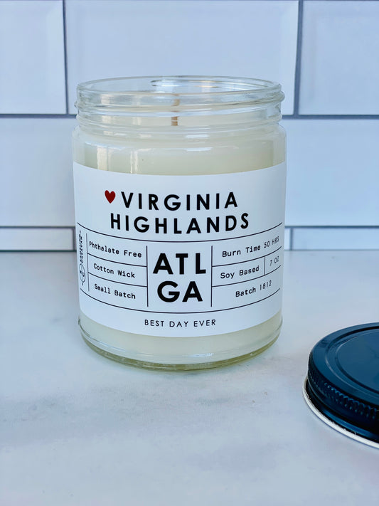 Virginia Highlands, Atlanta, GA Candle