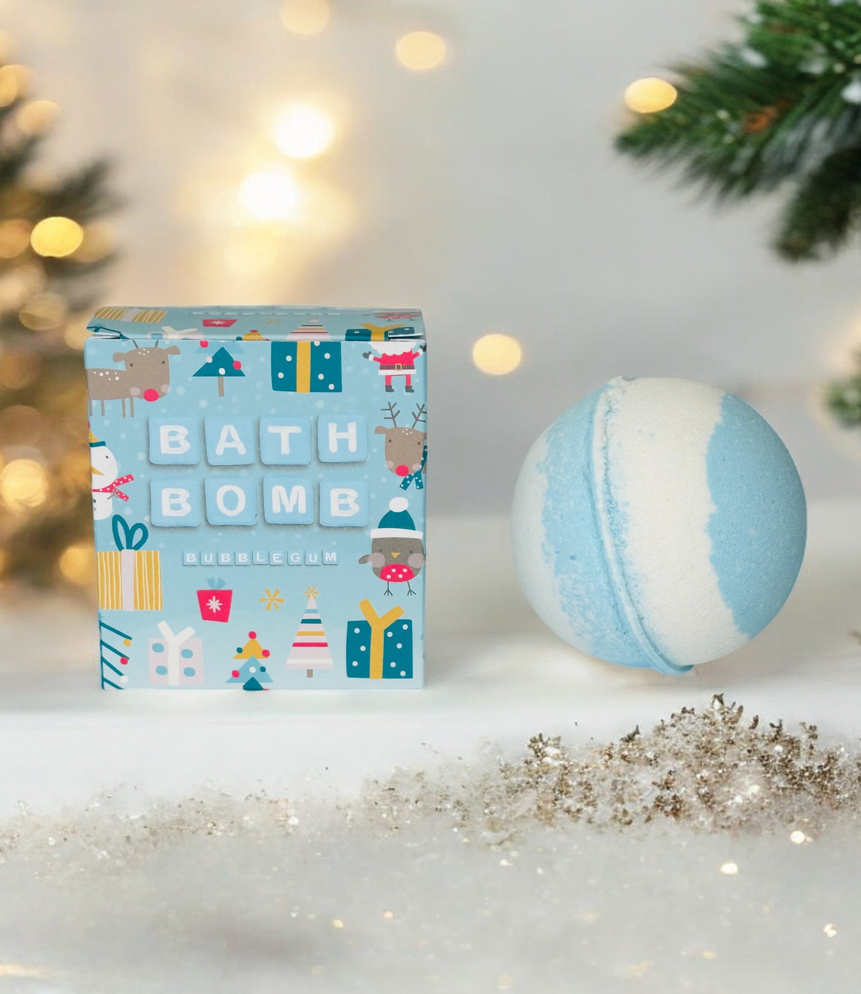 Bath Bombs for Kids - Bubblegum - Winter &amp; Christmas