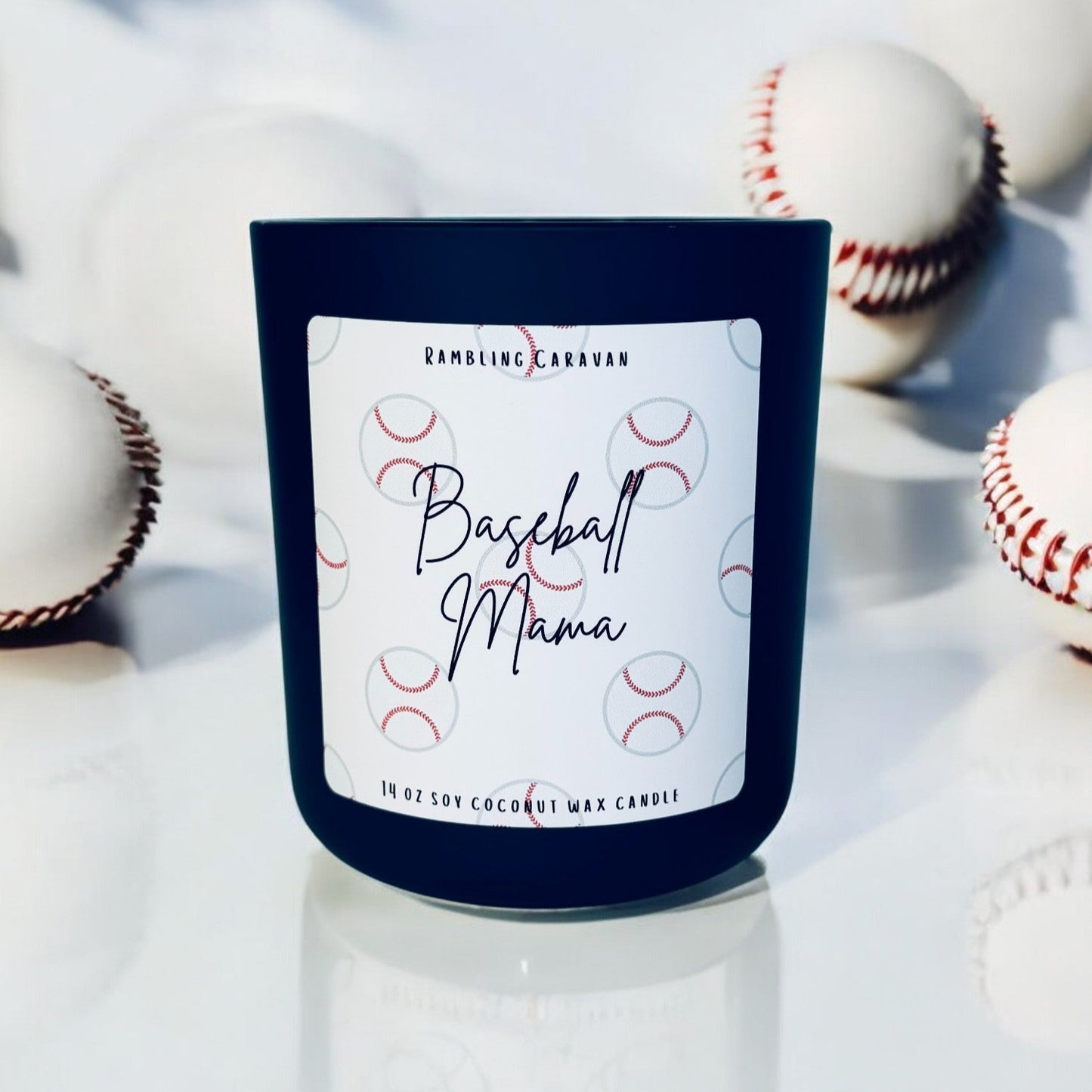 Baseball Mama Candle | 14 oz Soy Coconut Wax | Hand Poured | Small Batch