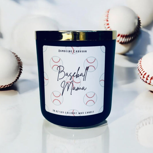 Baseball Mama Candle | 14 oz Soy Coconut Wax | Hand Poured | Small Batch