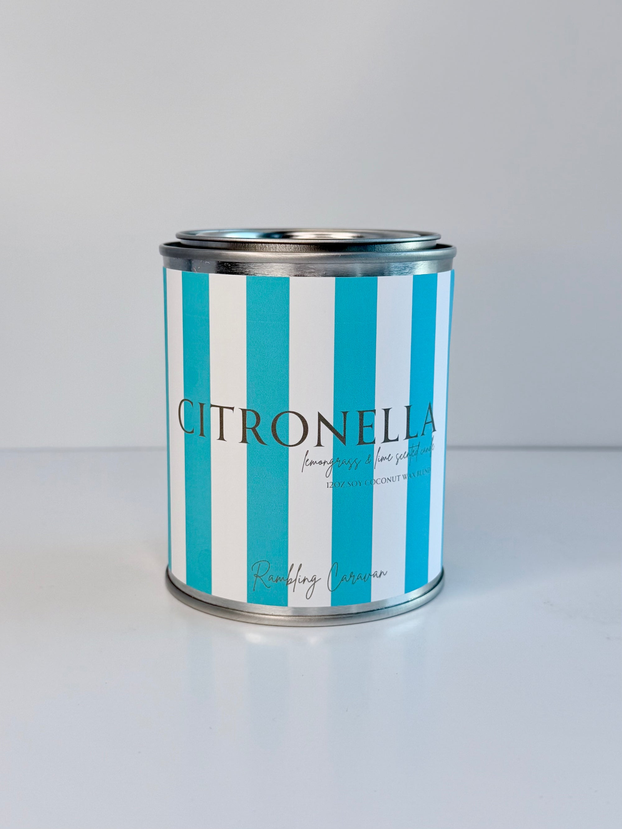 Citronella Candle - Stripes - Lemongrass &amp; Lime Citronella