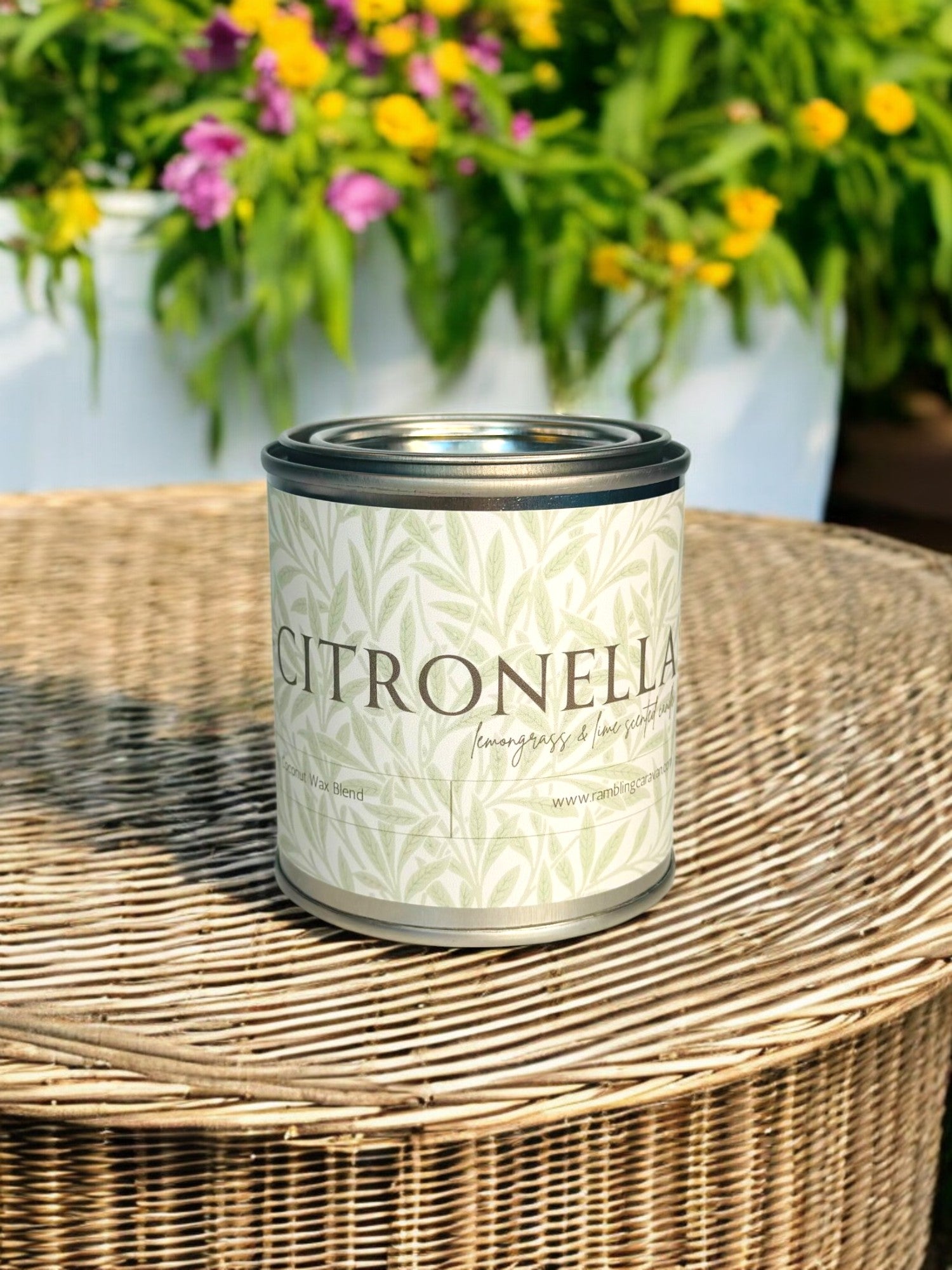 Citronella Candle - Floral - Lemongrass &amp; Lime Citronella