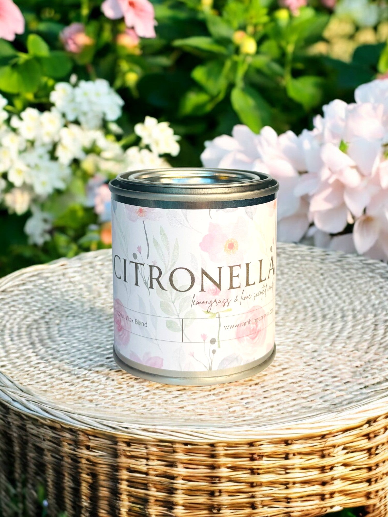 Citronella Candle - Floral - Lemongrass &amp; Lime Citronella