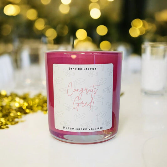 Congrats Grad! Candle | 14 oz Soy Coconut Wax | Hand Poured | Small Batch