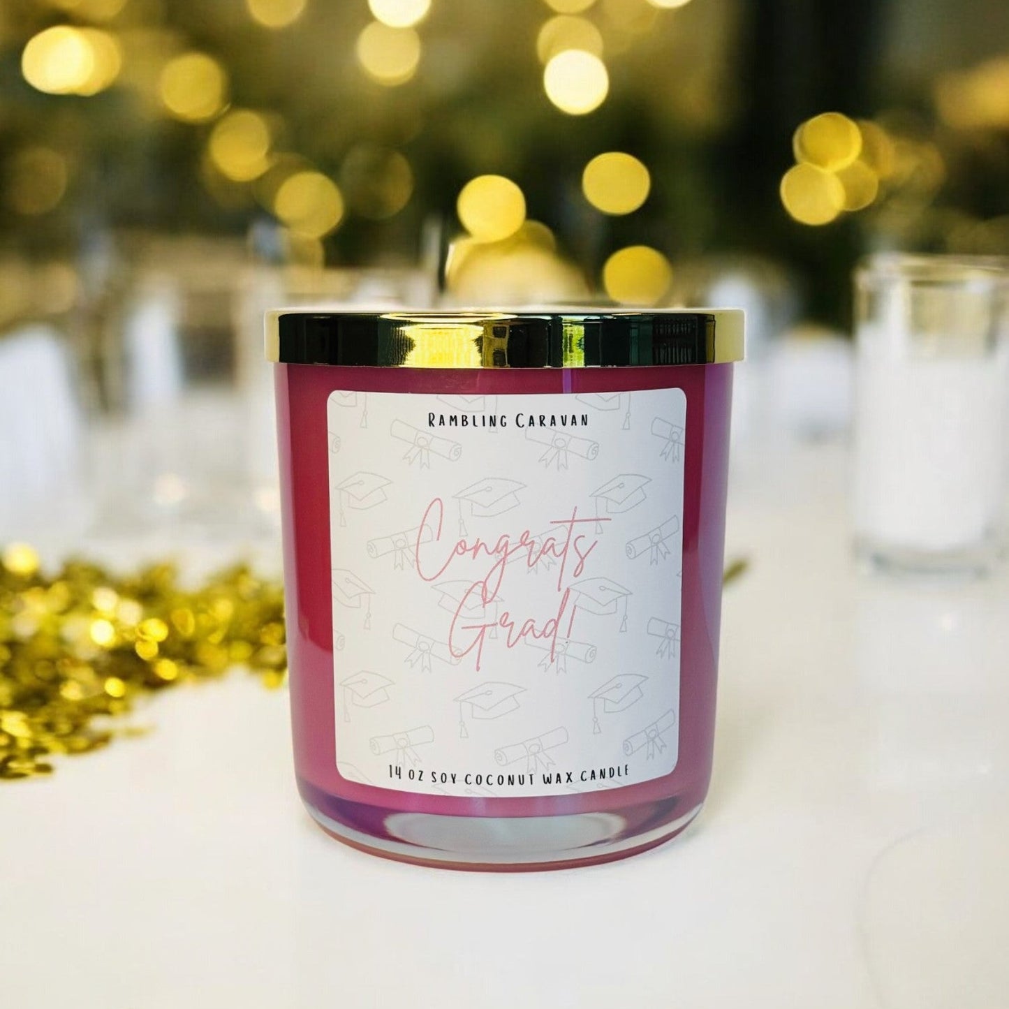 Congrats Grad! Candle | 14 oz Soy Coconut Wax | Hand Poured | Small Batch